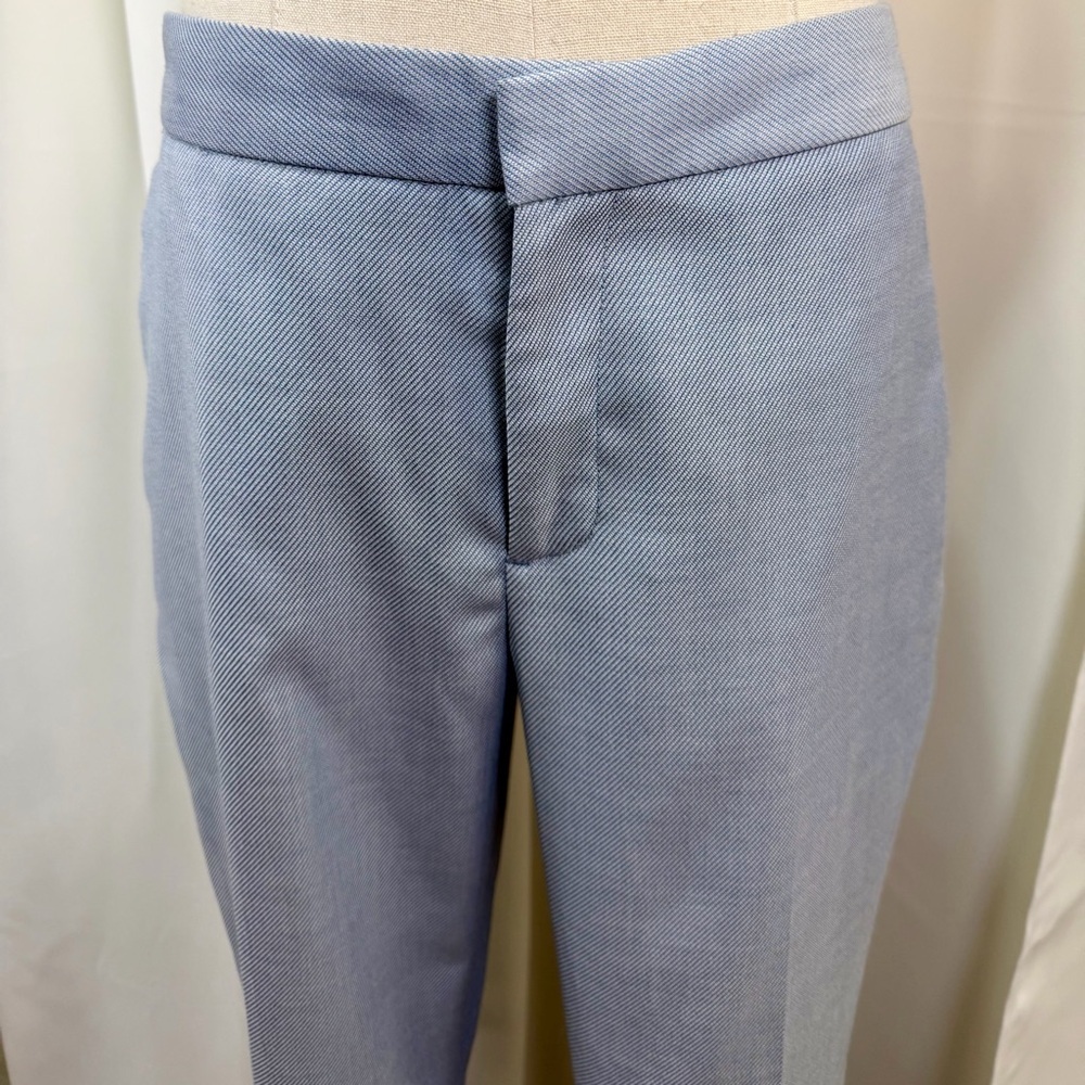 NWT Zara Light Blue Twill Cigarette Slim Leg Cropped Pants Size 4 - Picture 5 of 16